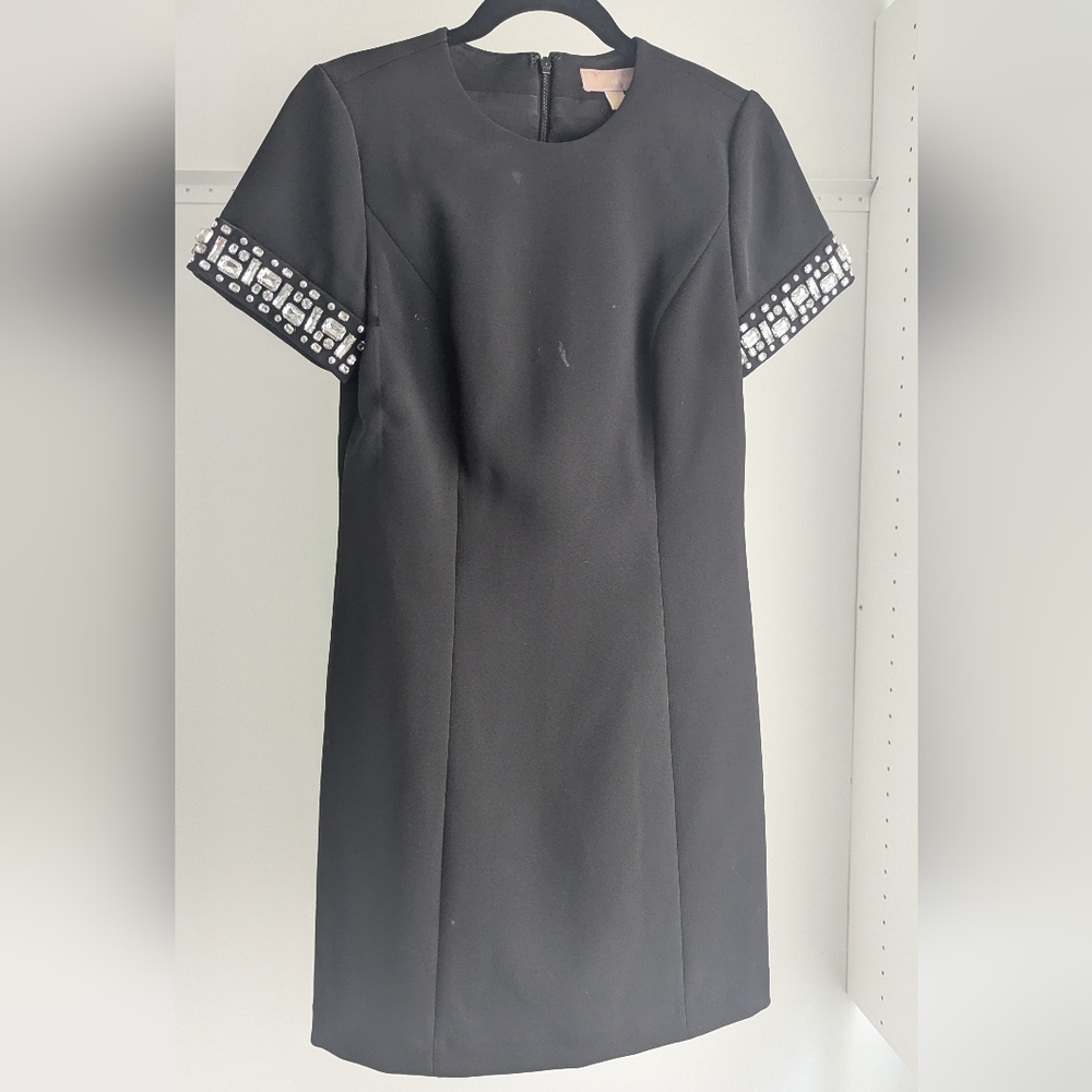 Michael Michael Kors | Little Black Dress with Sequined Sleeved